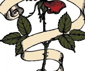 Rose Scroll clip art vector