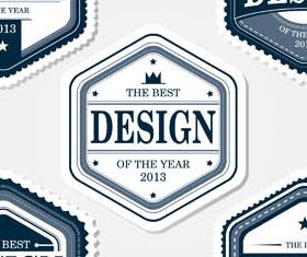 Sale Blue Vintage Labels set vector