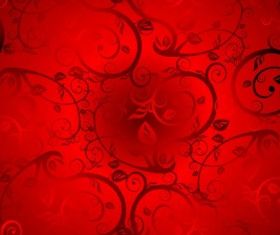 Red Floral Ornaments graphic design vector