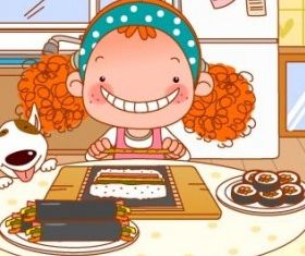 girls living with 3 shiny vector