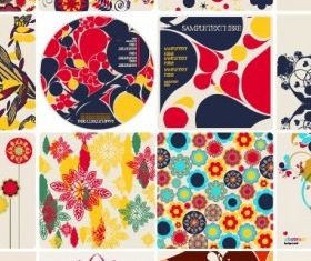 colorful floral elements vector graphic