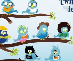 Twitter icon set design vectors