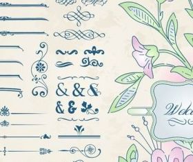 retro floral lace pattern 2 vectors graphic