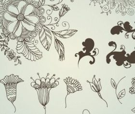 line drawing flower pattern vector design