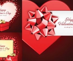 romantic valentine day gift card vector