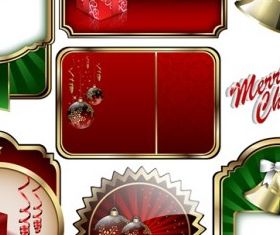 christmas badge shield label vectors