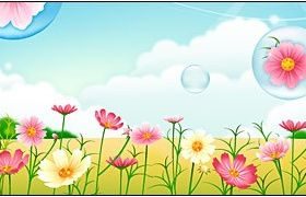 Flower garden graphic set vector