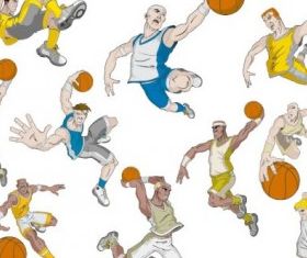 basketball cartoon characters vector material