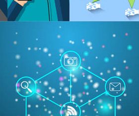 Backgrounds with Smartphones 4 vectors graphic