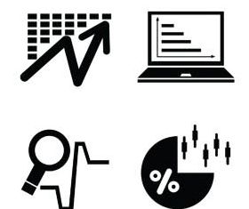 Silhouettes Diagrams Icons 6 vectors