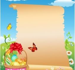 Happy Easter scroll vector graphics