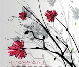 Hand-painted floral background vector