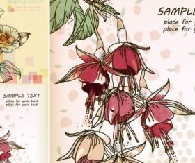 handpainted flowers background vector