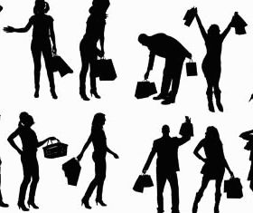People on shopping vector graphic
