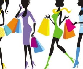 shopping girl 03 vector