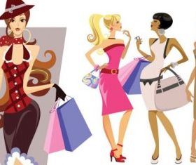 beautiful beauty cartoon trend vector