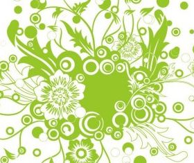 Green Floral Illustration Art vectors