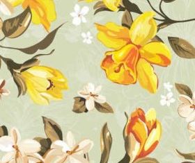 Yellow flowers pattern Art vector graphic