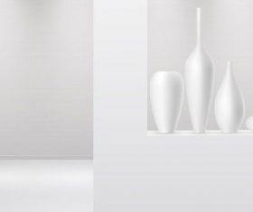 exhibition gallery template 3 vector