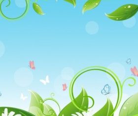 Flower and leaf background vector