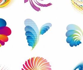 abstract wave icons vector graphics