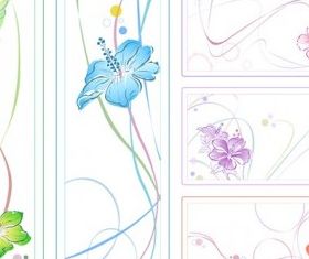 color watercolor style flowers vector design