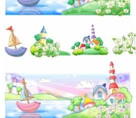 summer style handdrawn style vector