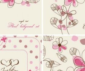 Hand-painted flowers card Background vector