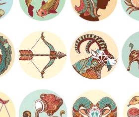 twelve constellations illustrator patterns vector design