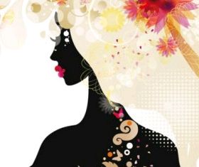 beautiful fashionable silhouette 03 vector