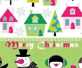 cartoon christmas background 03 vectors graphic
