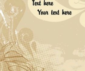 retro flower card 04 vector