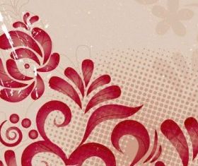 retro flower card 02 vector