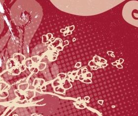 retro flower card 01 vector