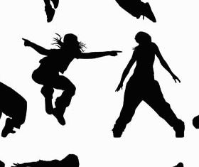 Dancing People Set vectors graphics