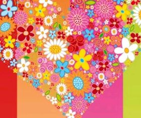 HEART Flowers graphic vector