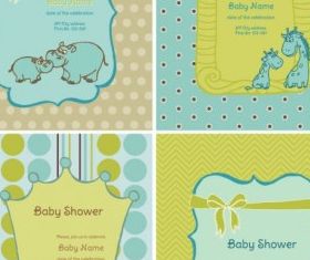 cartoon animal labels background vectors graphic