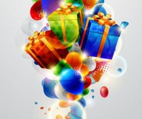 beautiful christmas gift box 01 vector