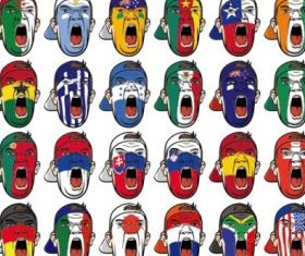 multinational national flag graffiti vector