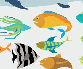 Ocean Fishes free vectors material