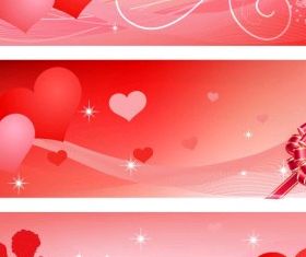 Valentines banners vector set