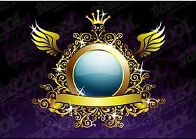 Crown pattern wings vectors material