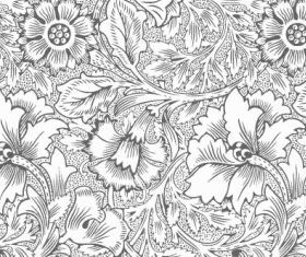 Ornate flower pattern vectors graphic