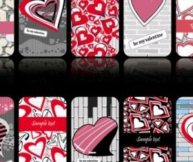 romantic heartshaped pattern cards Illustration vector