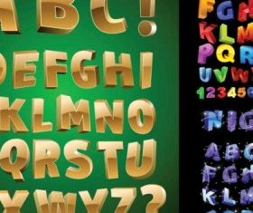 threedimensional letters vectors graphic