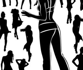 black and white silhouette 02 set vector
