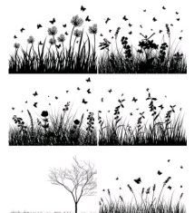 florsilhouette vector