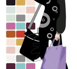 fashion shopping beauty silhouette 05 set vector