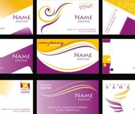 purple business card template vector