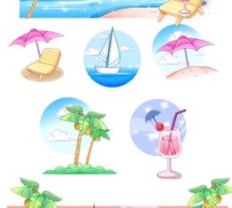 summer style handdrawn style series 3 vector